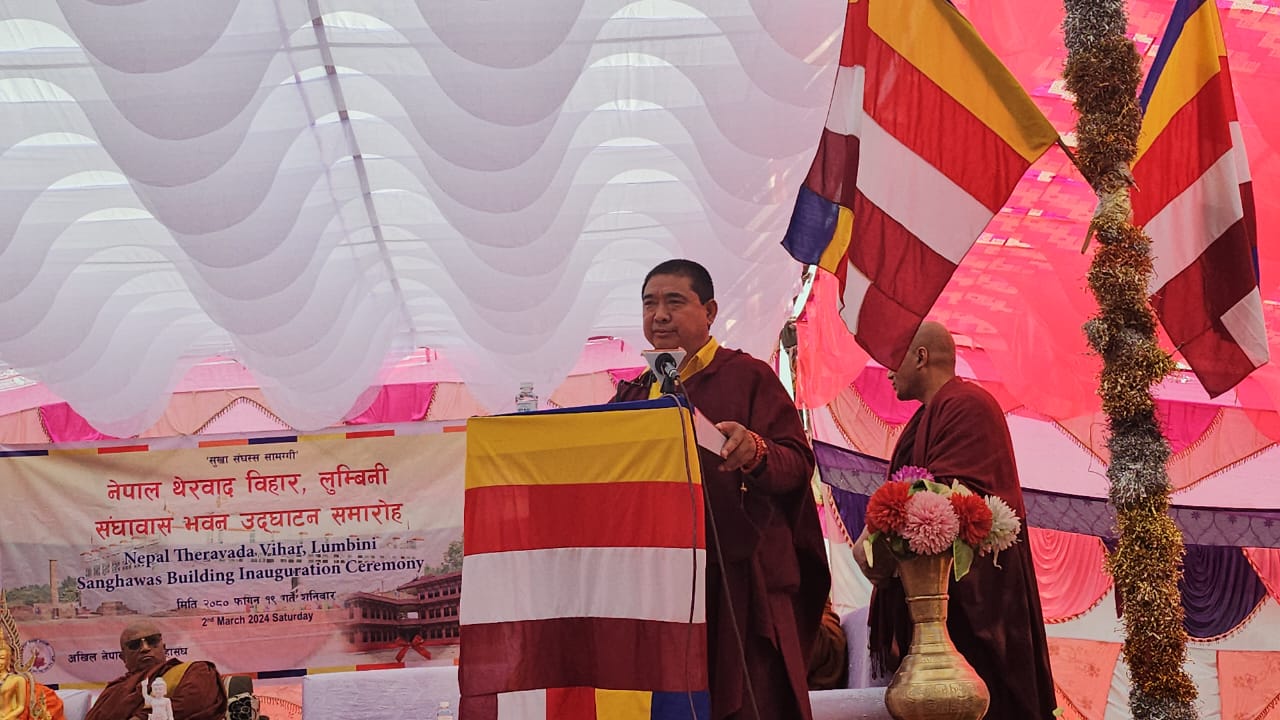 लुम्बिनीमा मौलिकता झल्किने नेपाल थेरवाद विहार उदघाटन